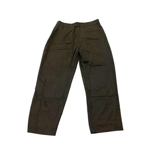 The Reset R Label Slouchy Trouser Pants Womens Large Cropped Black Lyocell - Picture 3 of 10